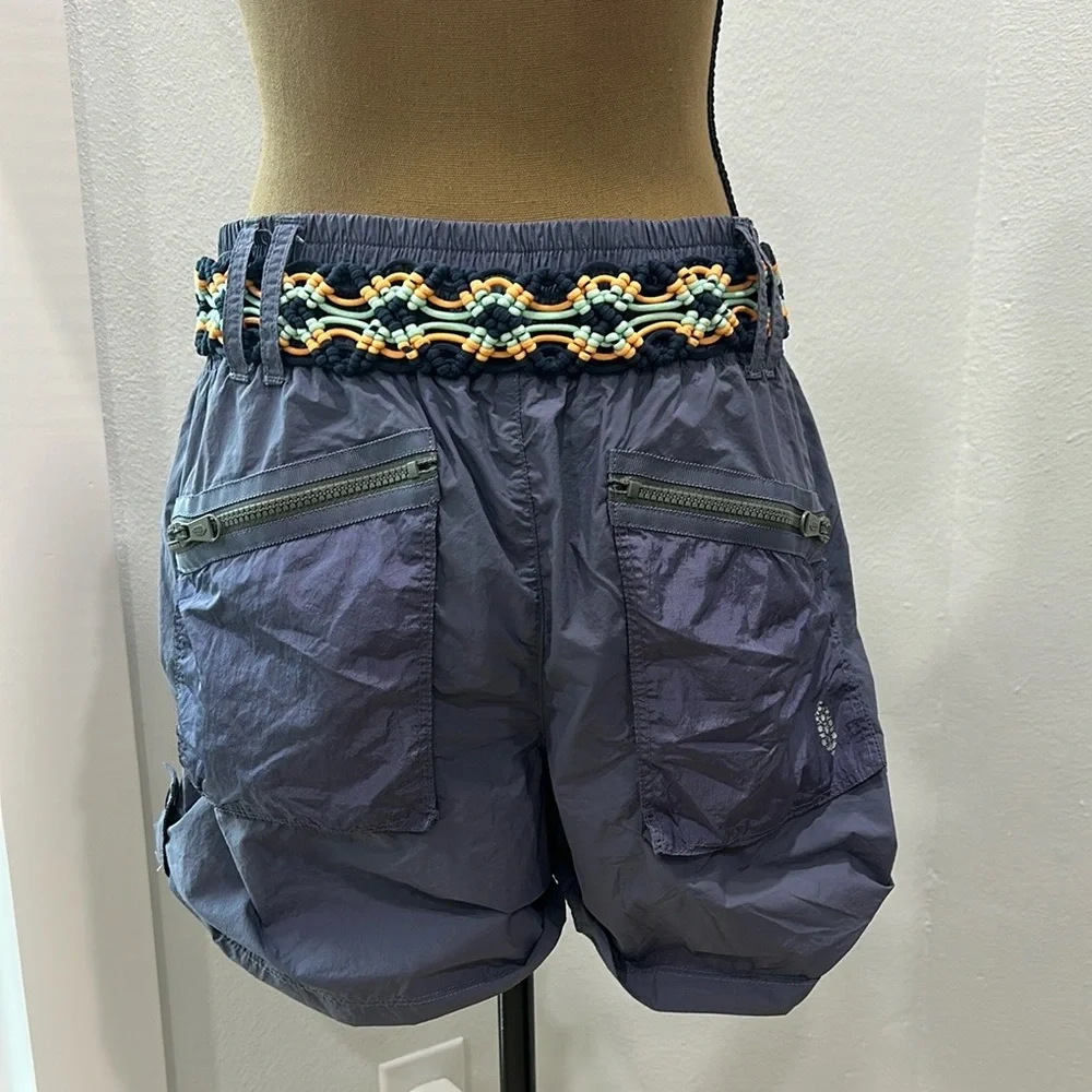 Free People Purple Cargo Shorts with Belt - Picture 3 of 4